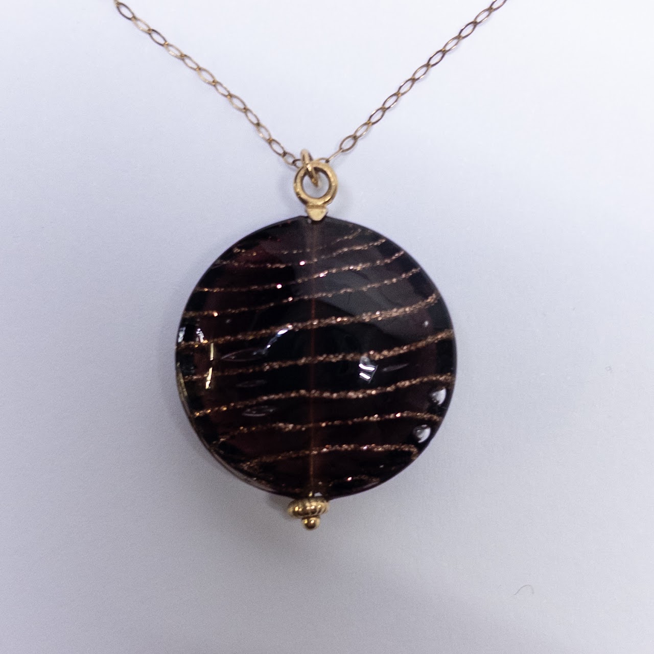 14K Gold Murano Glass Pendant Necklace