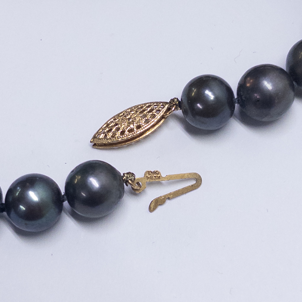 Tahitian Peacock Pearl and 14K Gold Strand Necklace