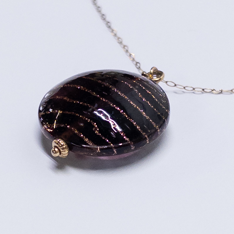 14K Gold Murano Glass Pendant Necklace