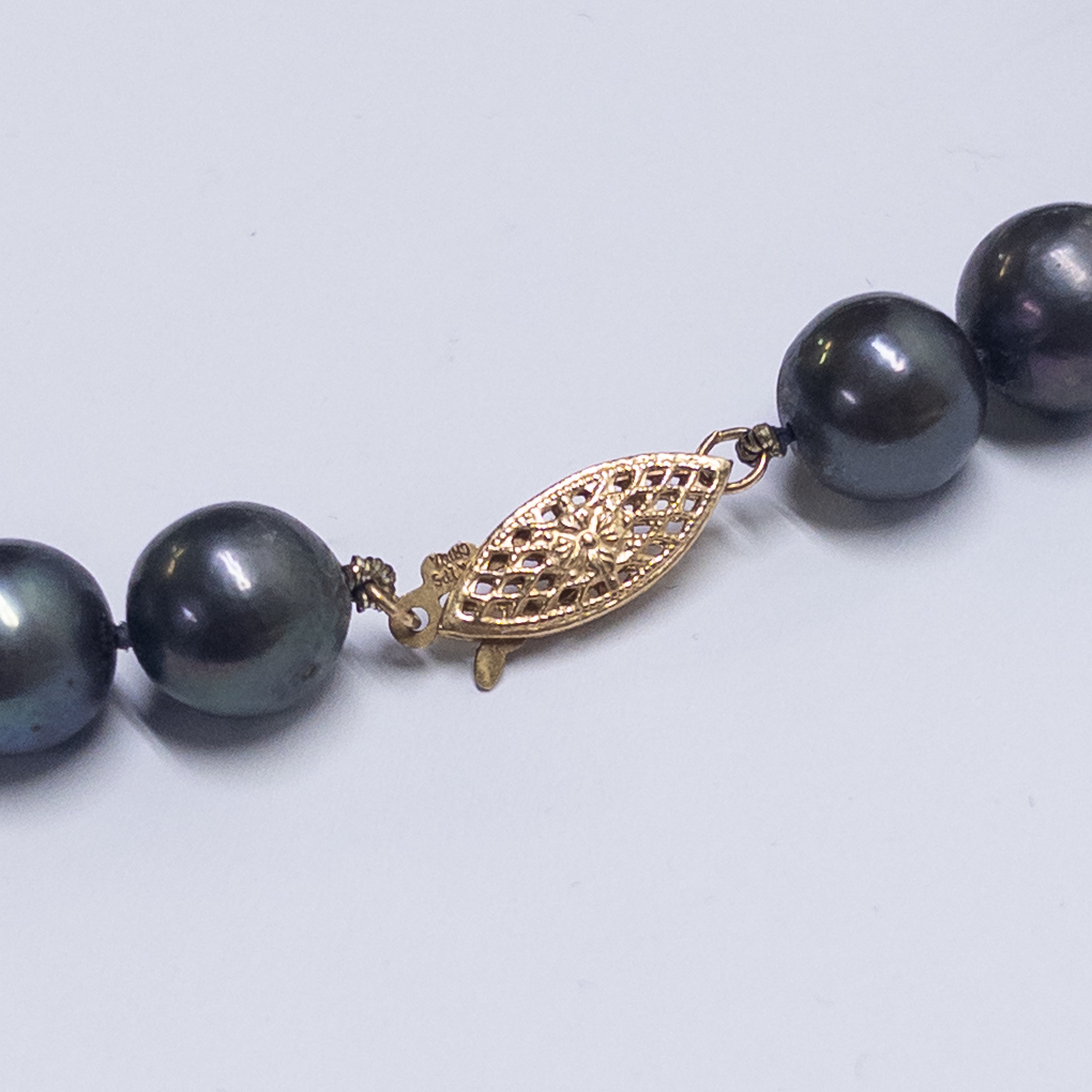 Tahitian Peacock Pearl and 14K Gold Strand Necklace