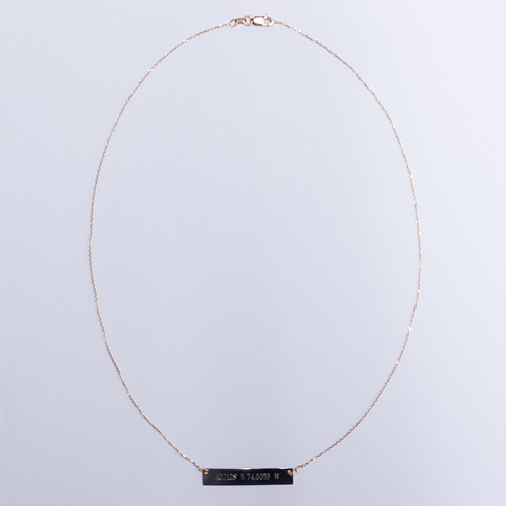 14K Gold Coordinate Plate Necklace