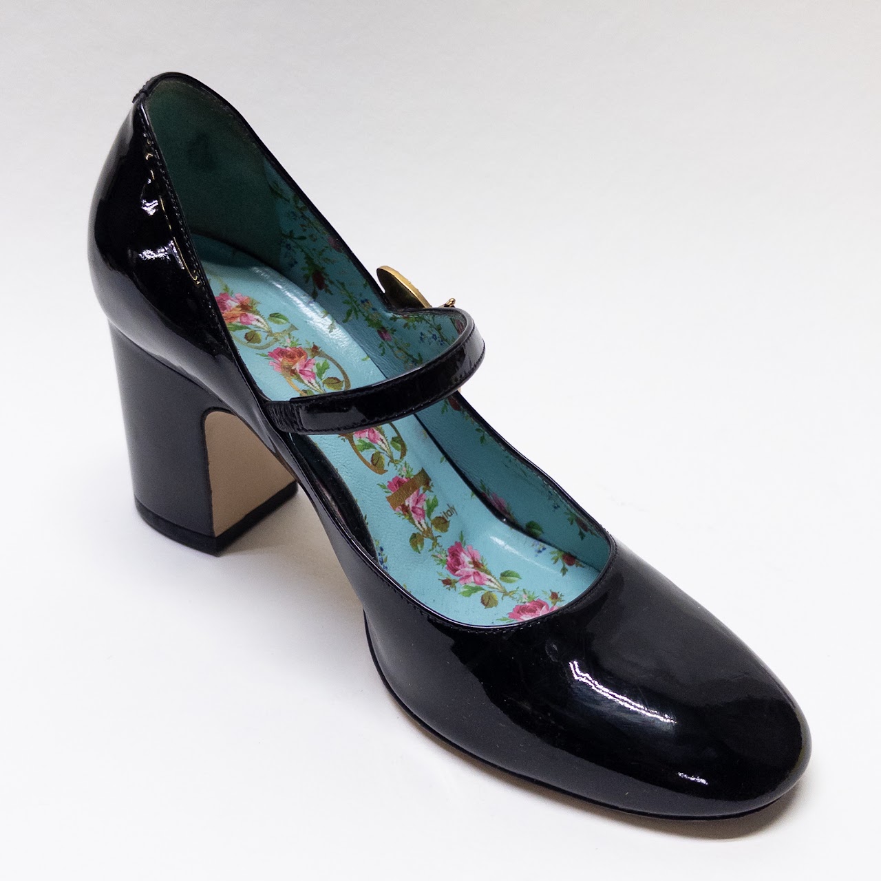 Gucci Patent Leather Bee Embellished Pumps