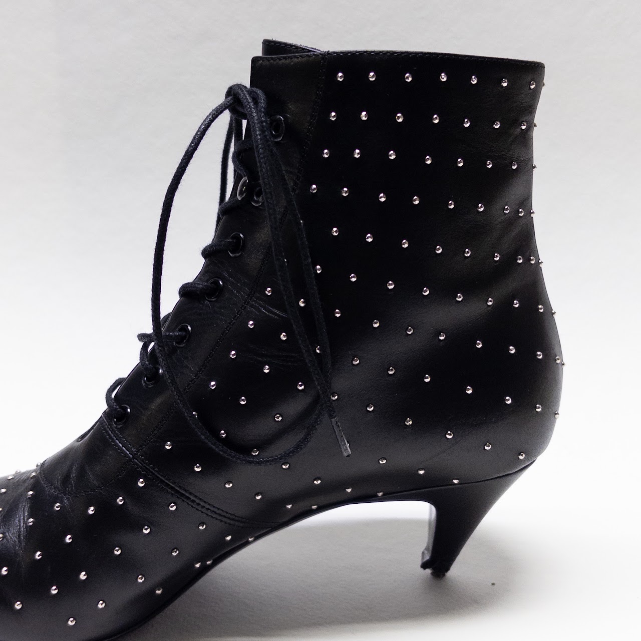 Saint Laurent Charlotte Lace-Up Ankle Boots