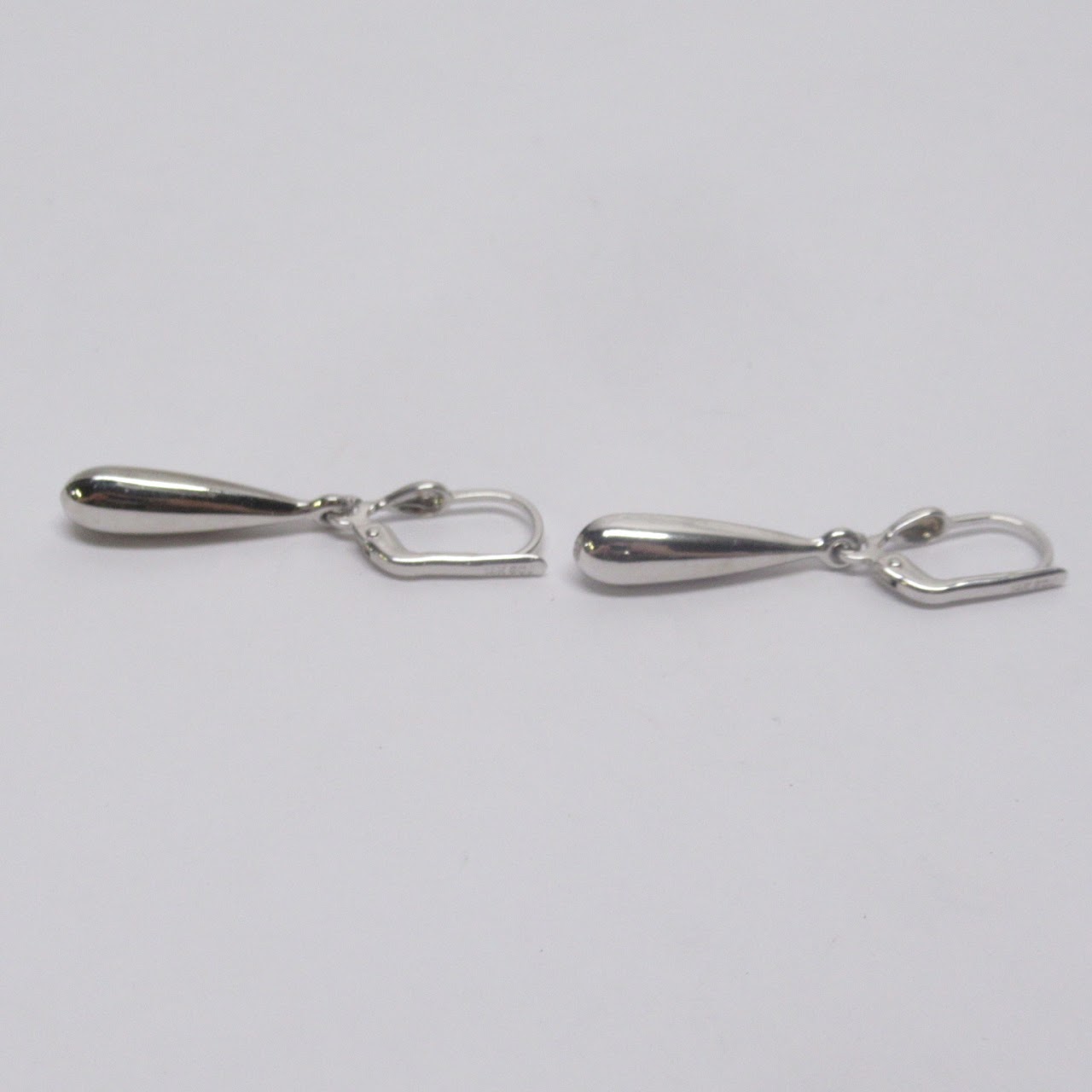 14K White Gold Teardrop Earrings