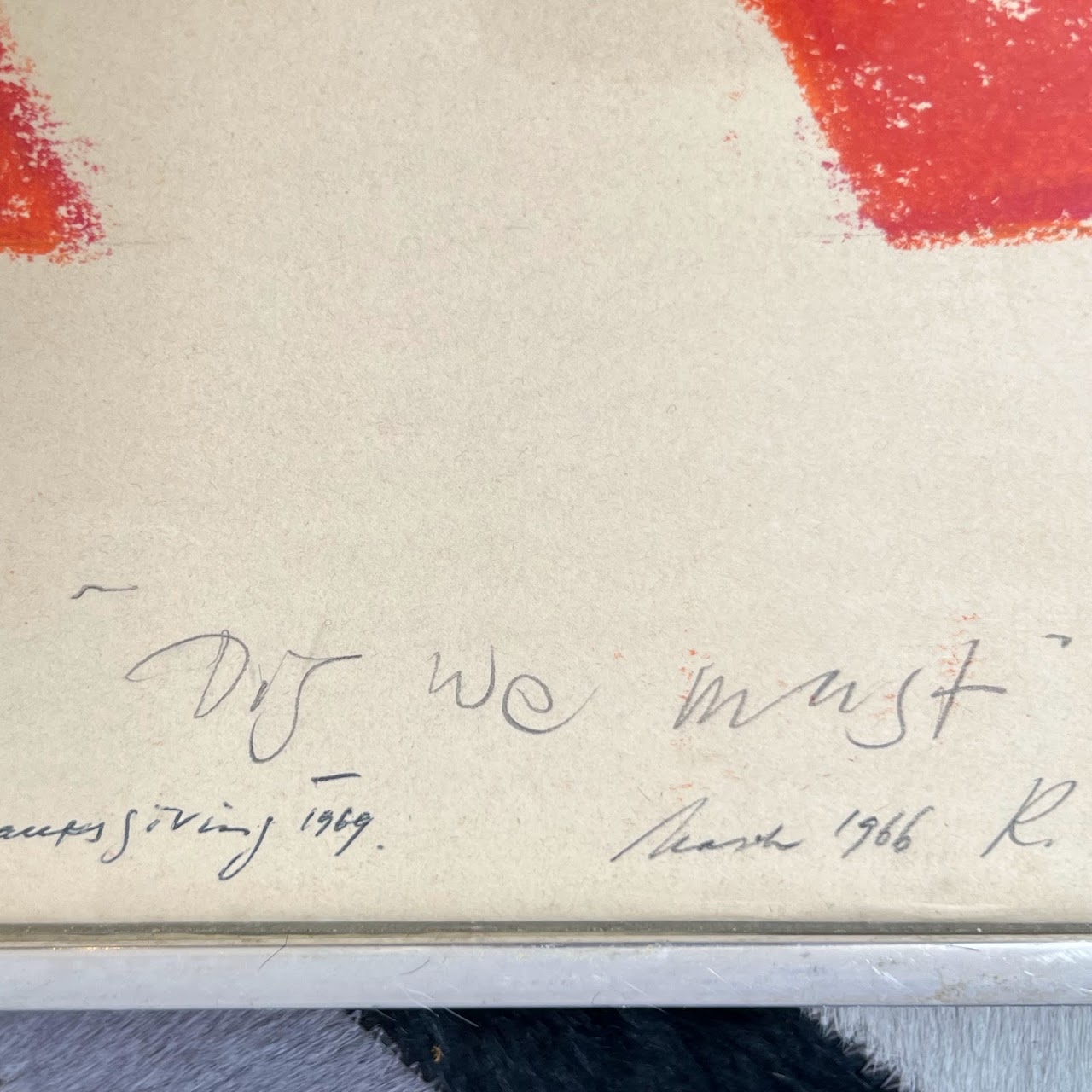 'Dig We Must' Signed Pastel Drawing, 1966