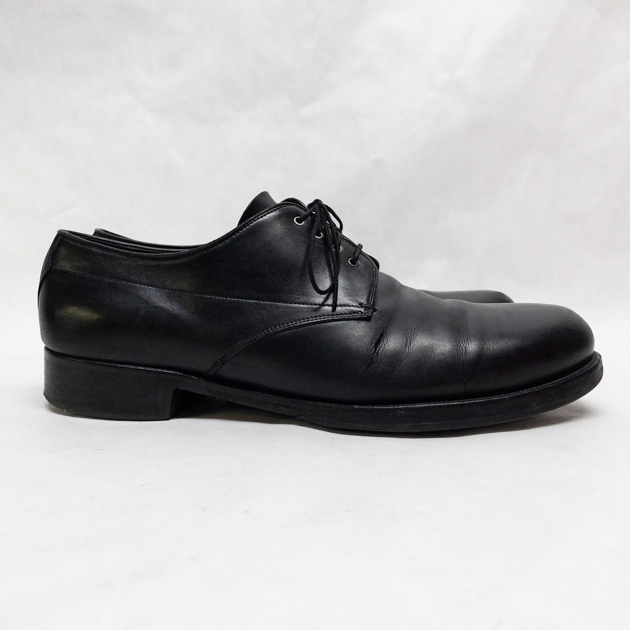 Prada Black Leather Derby Shoes