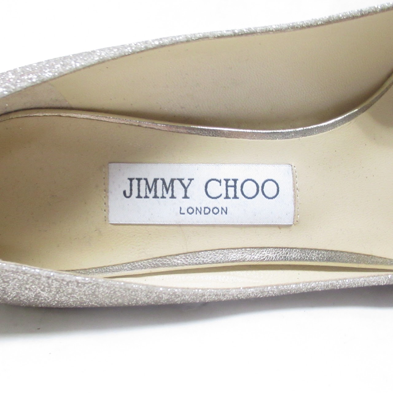 Jimmy Choo Romy Series Fine Gold Glitter Pumps