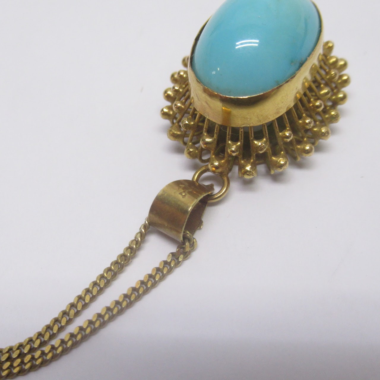 14K Gold & Turquoise Pendant