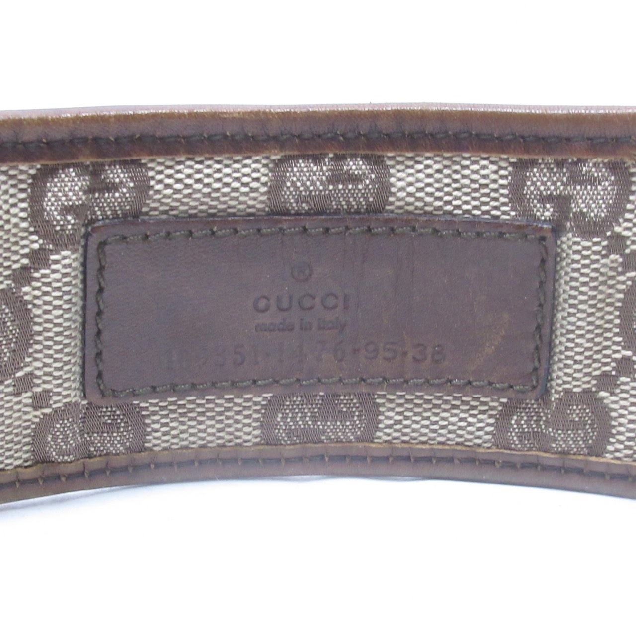 Gucci Leather & Canvas Logo Belt