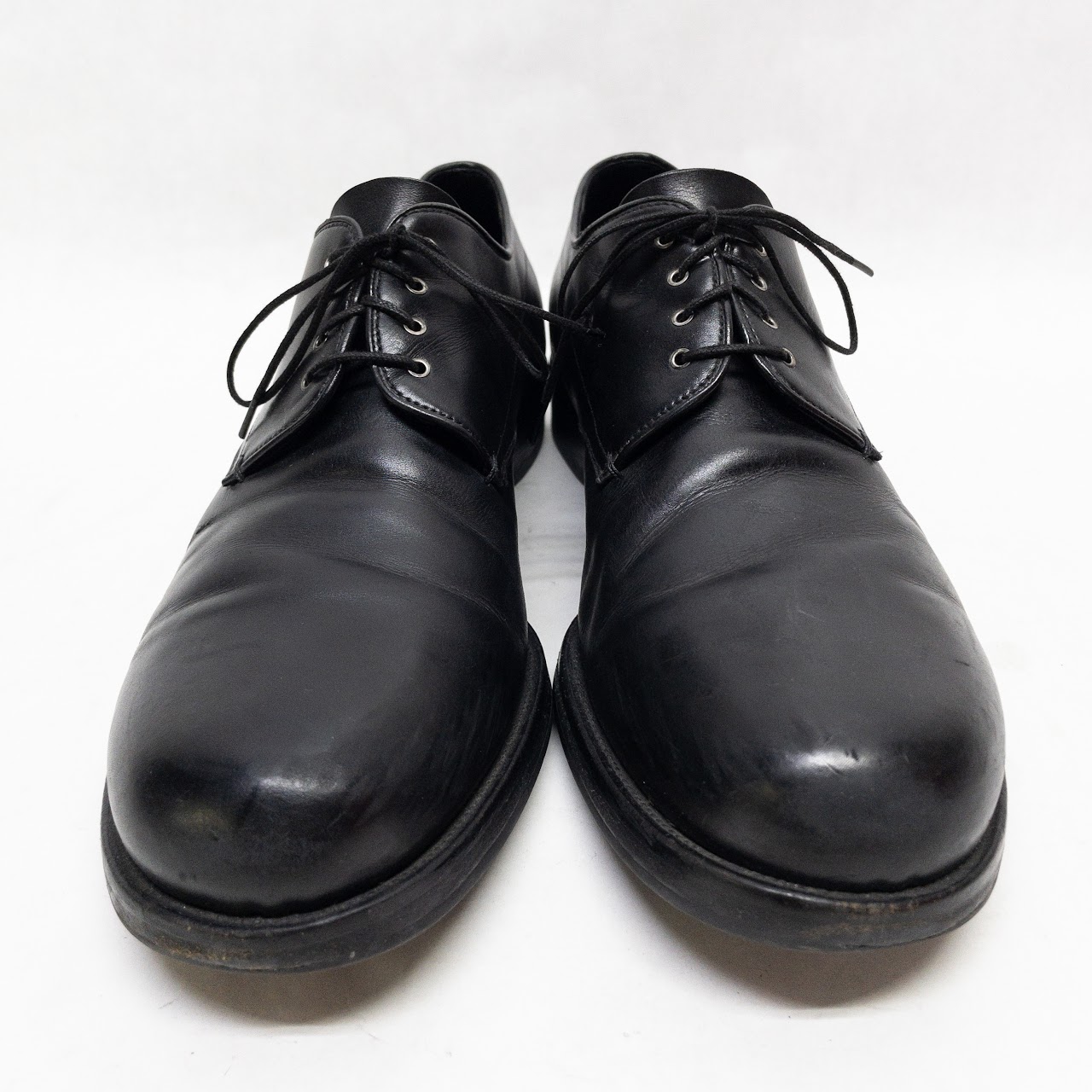 Prada Black Leather Derby Shoes