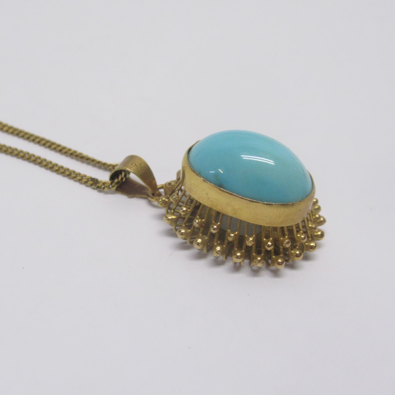 14K Gold & Turquoise Pendant