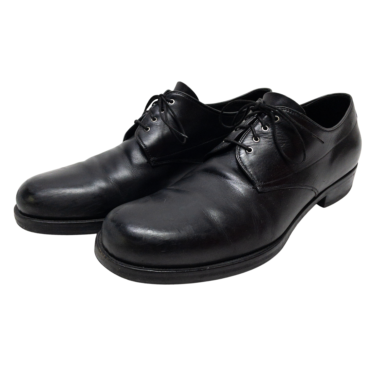 Prada Black Leather Derby Shoes