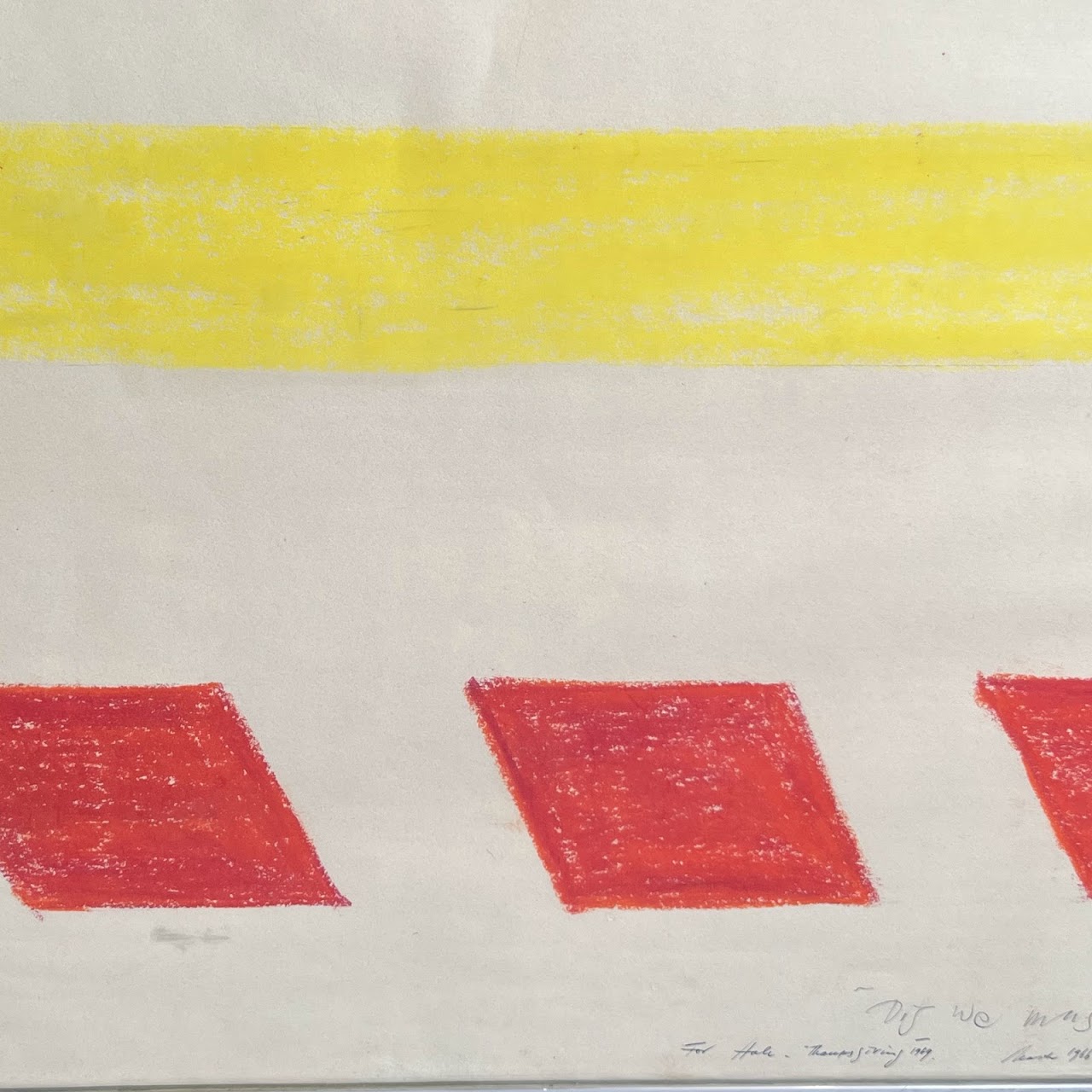 'Dig We Must' Signed Pastel Drawing, 1966