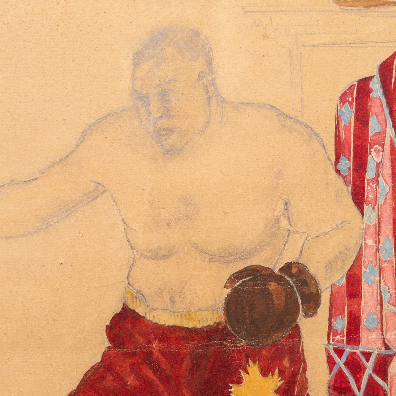 Vintage Russian Boxer Painting