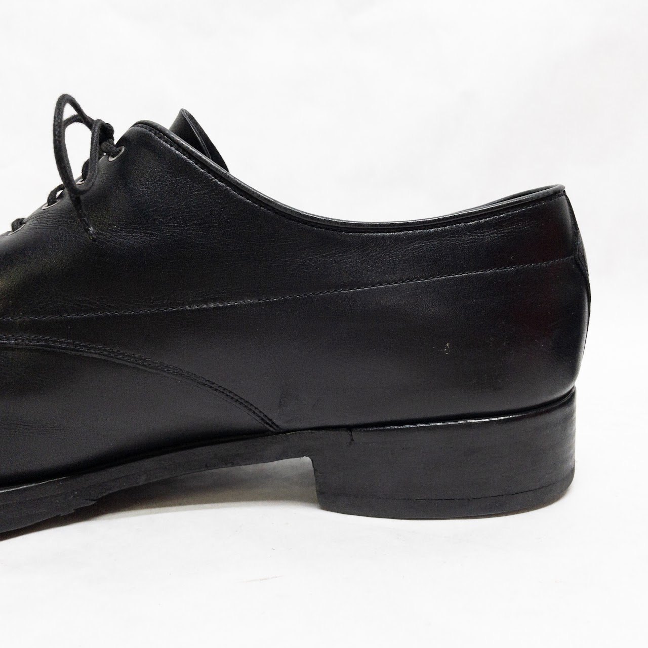 Prada Black Leather Derby Shoes