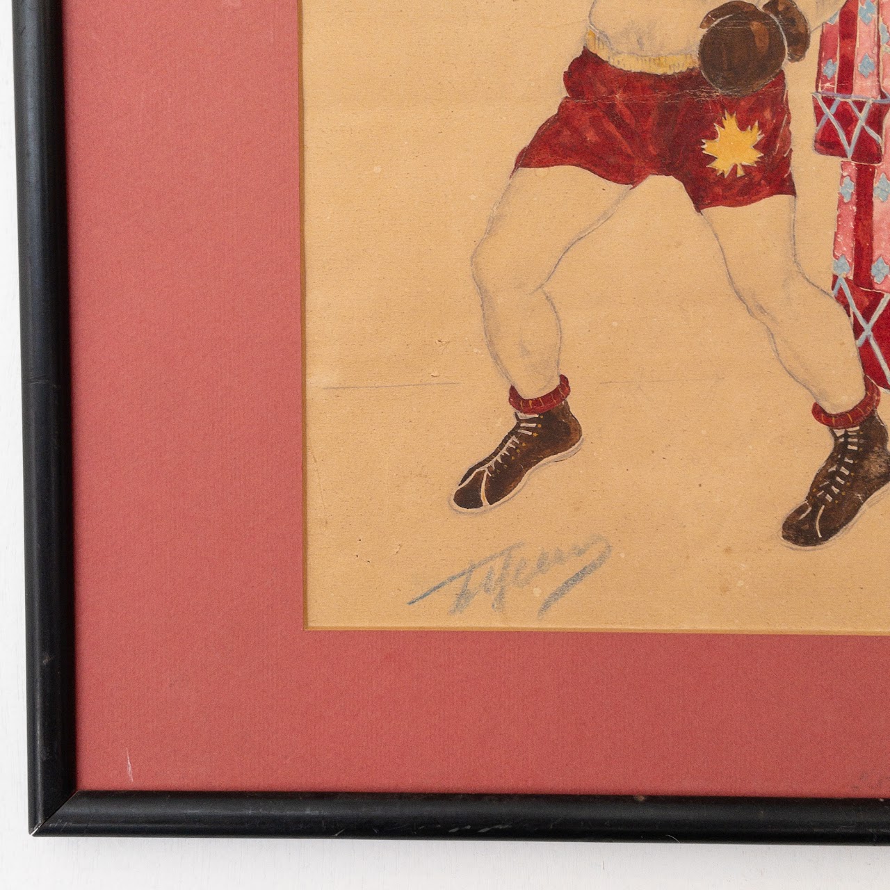 Vintage Russian Boxer Painting