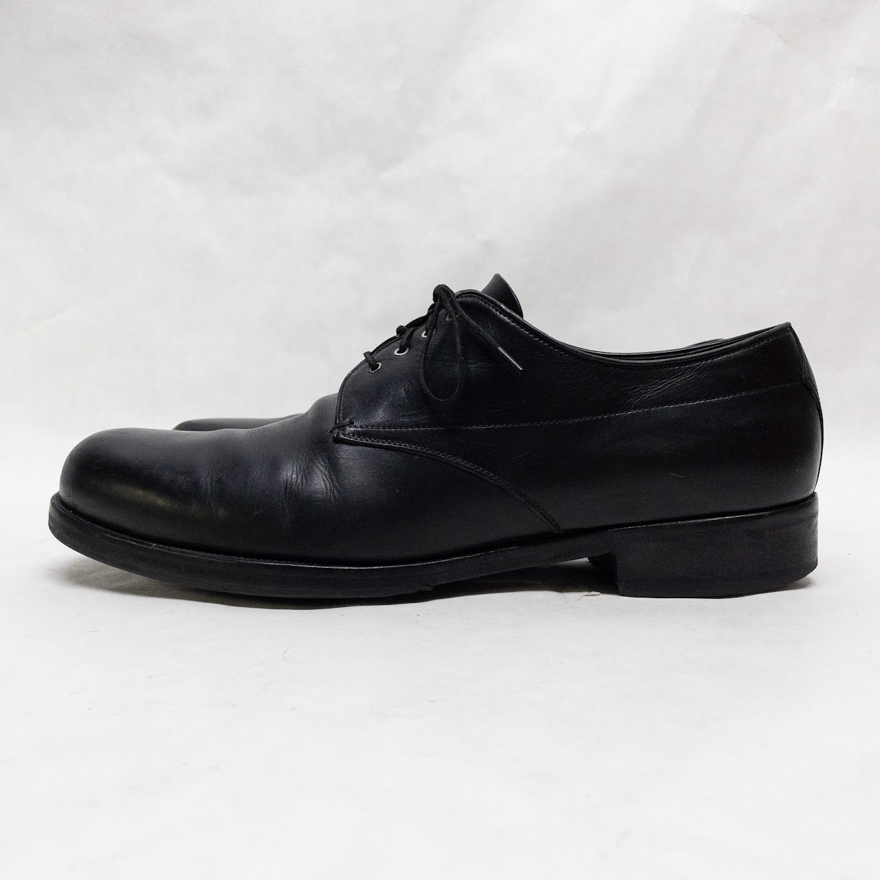 Prada Black Leather Derby Shoes