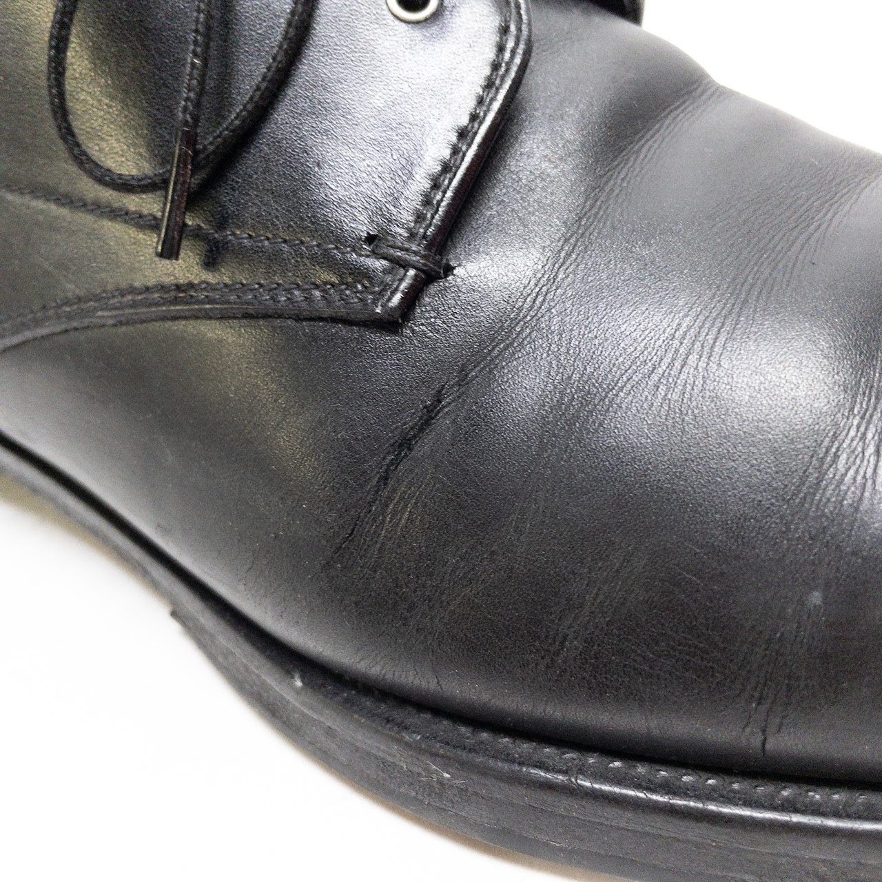 Prada Black Leather Derby Shoes