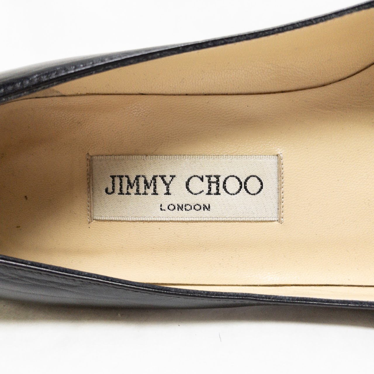 Jimmy Choo Black Leather Kitten Heels