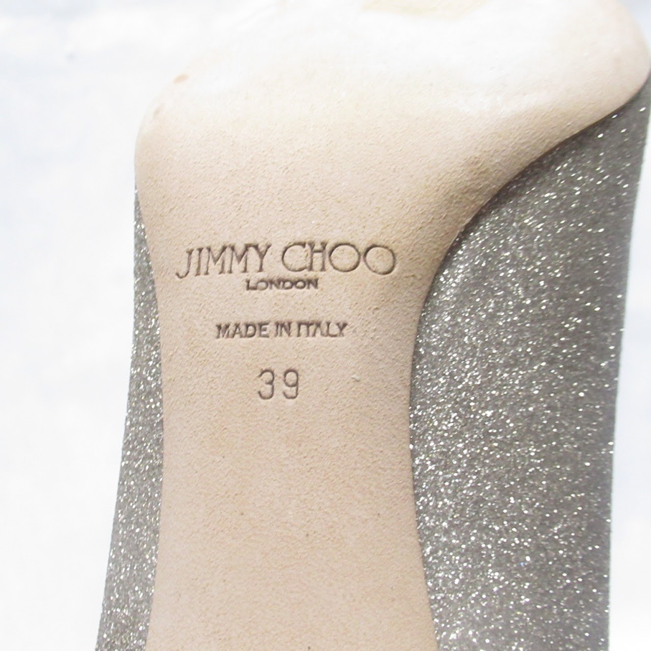 Jimmy Choo Romy Series Fine Gold Glitter Pumps