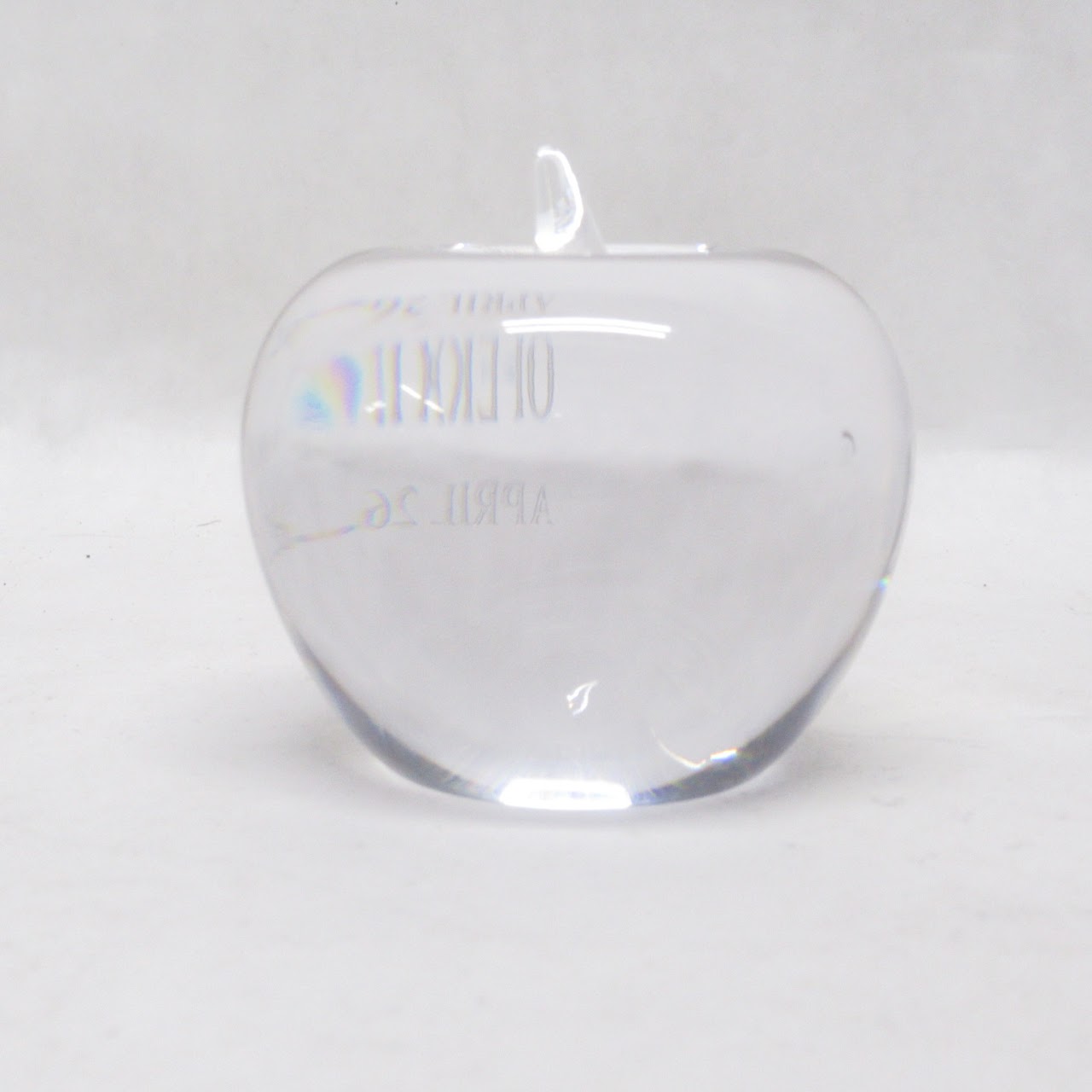 Tiffany & Co. Crystal Apple Paperweight