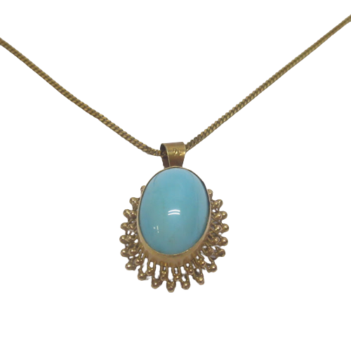 14K Gold & Turquoise Pendant