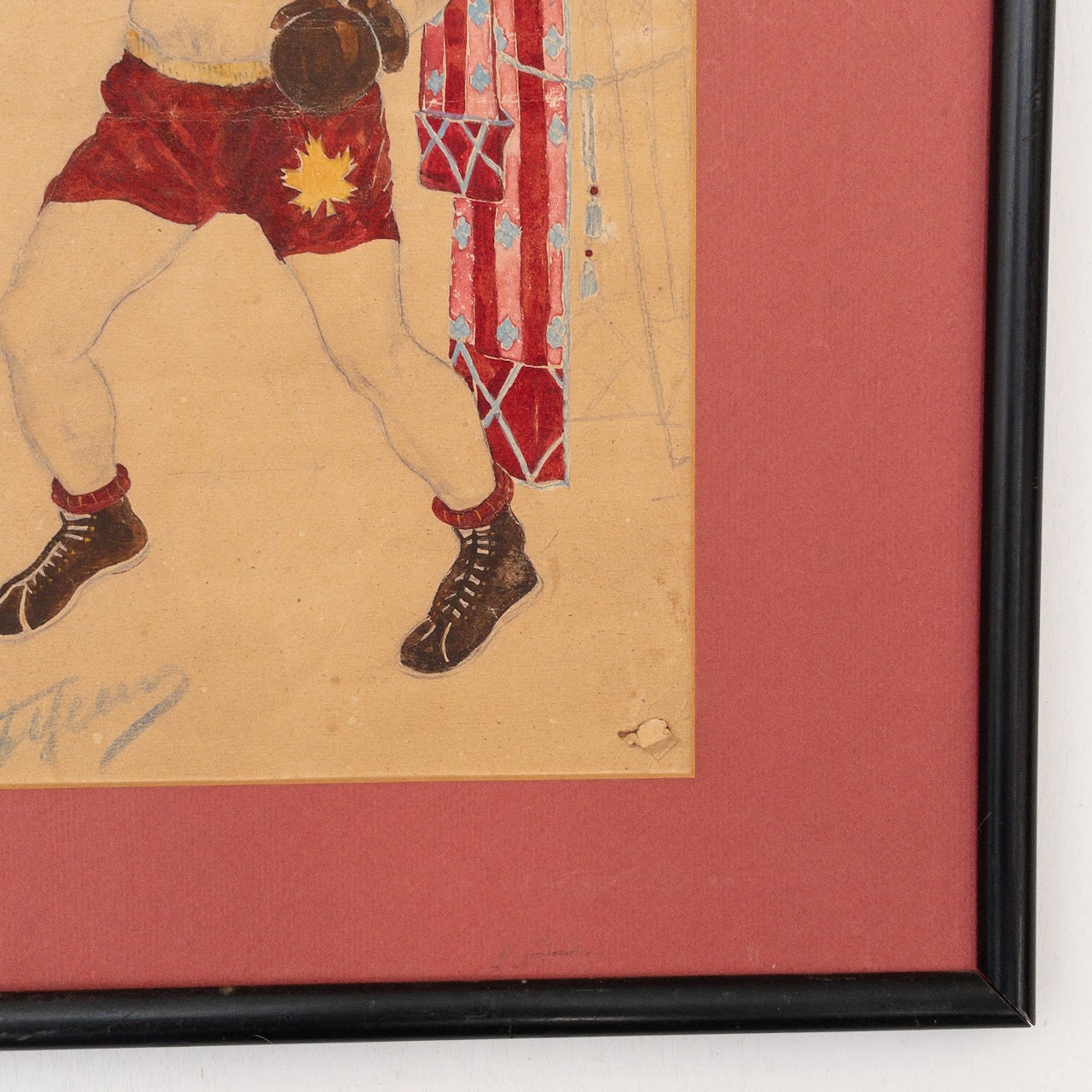 Vintage Russian Boxer Painting