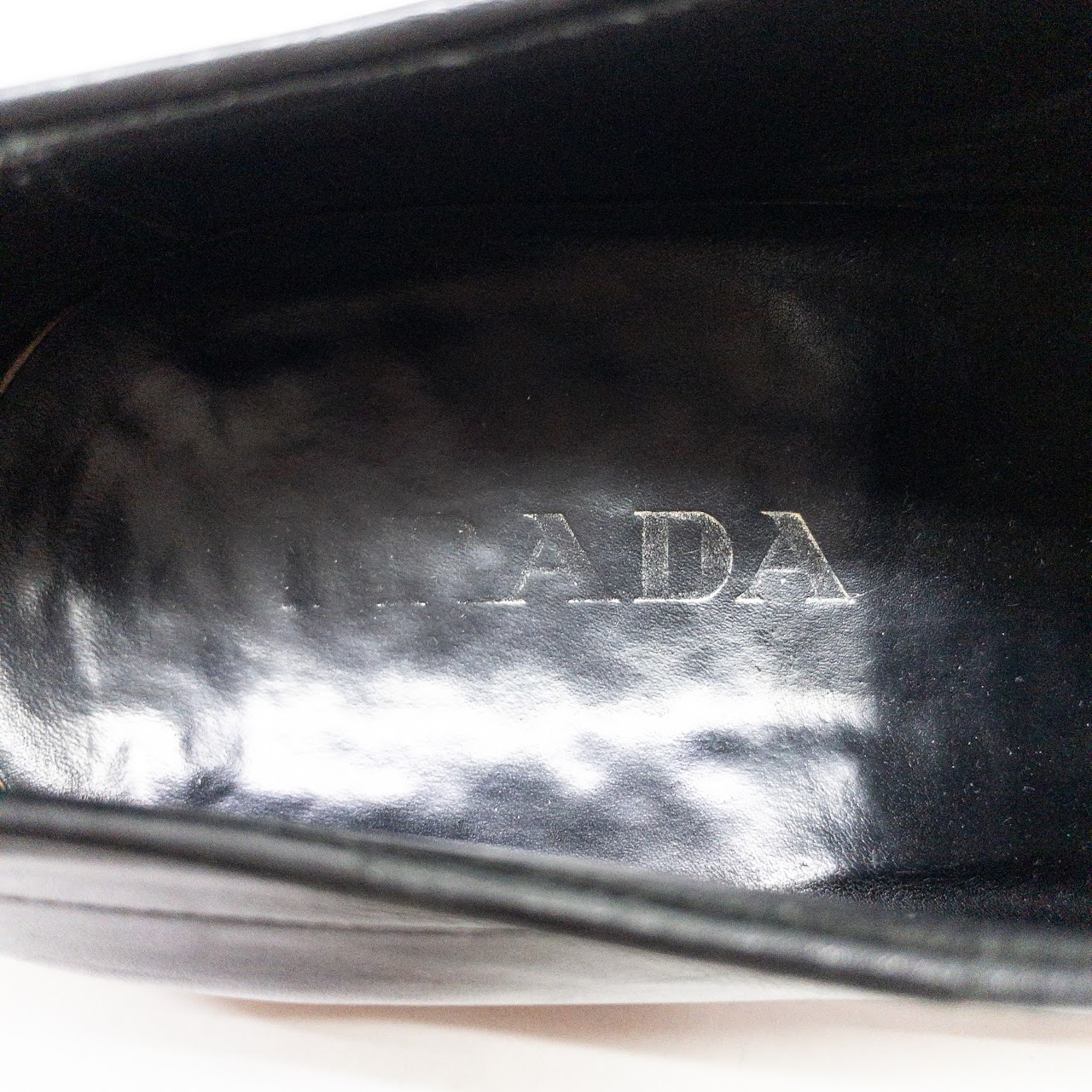 Prada Black Leather Derby Shoes