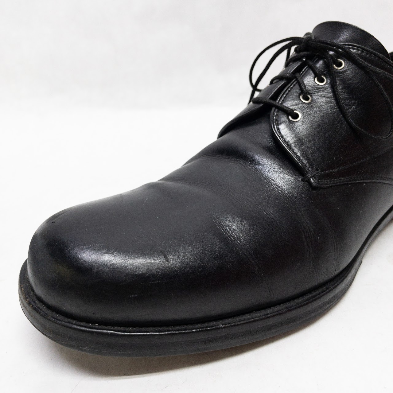 Prada Black Leather Derby Shoes