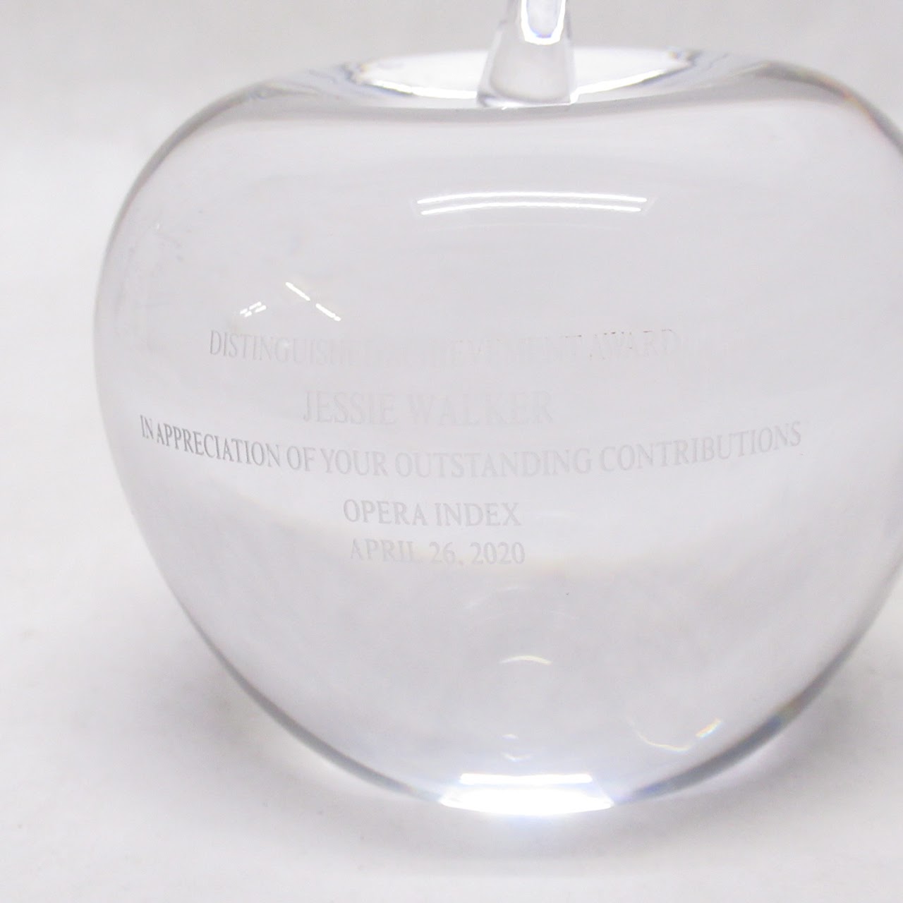 Tiffany & Co. Crystal Apple Paperweight