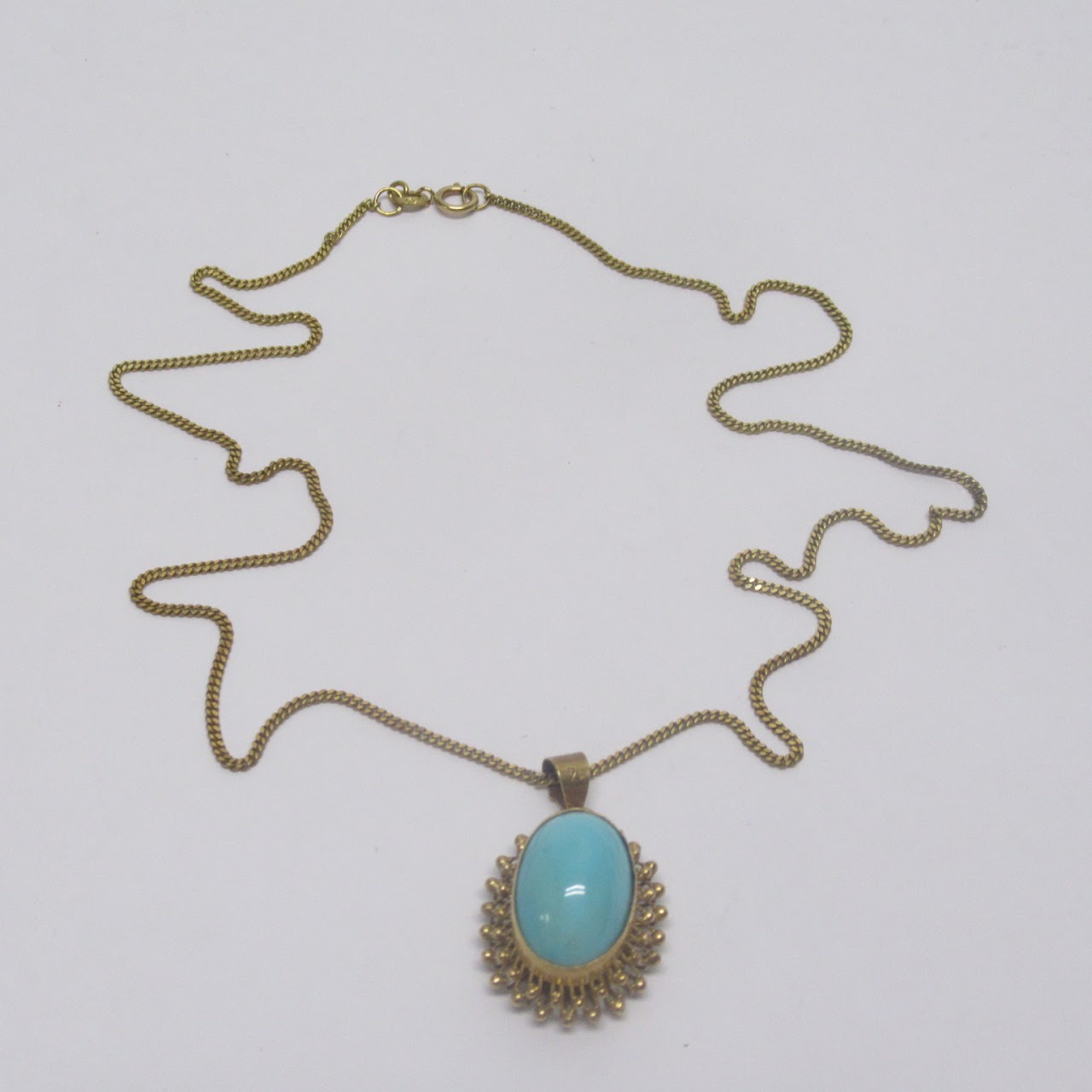 14K Gold & Turquoise Pendant