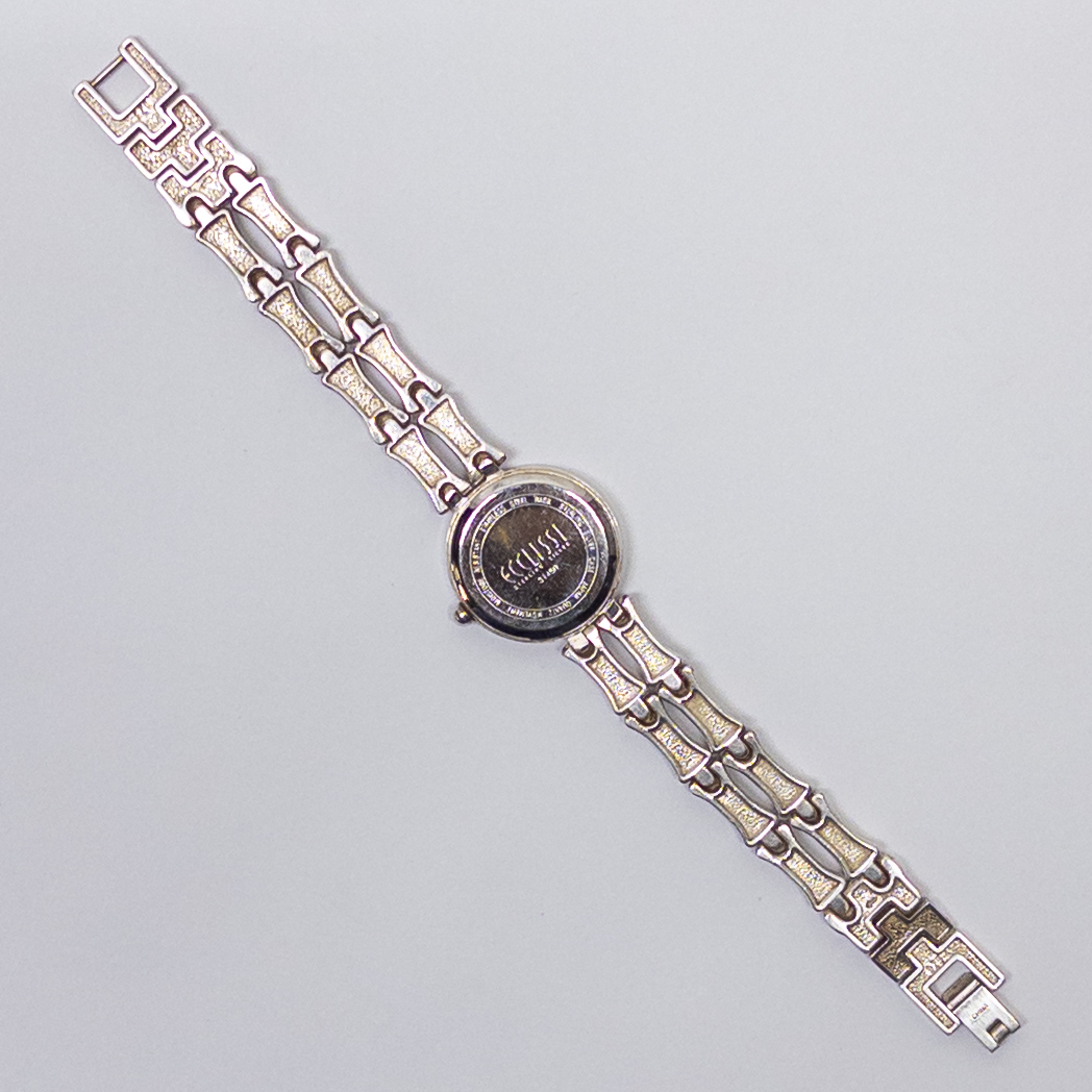 Ecclissi Sterling Silver Faux Bamboo Strap Watch