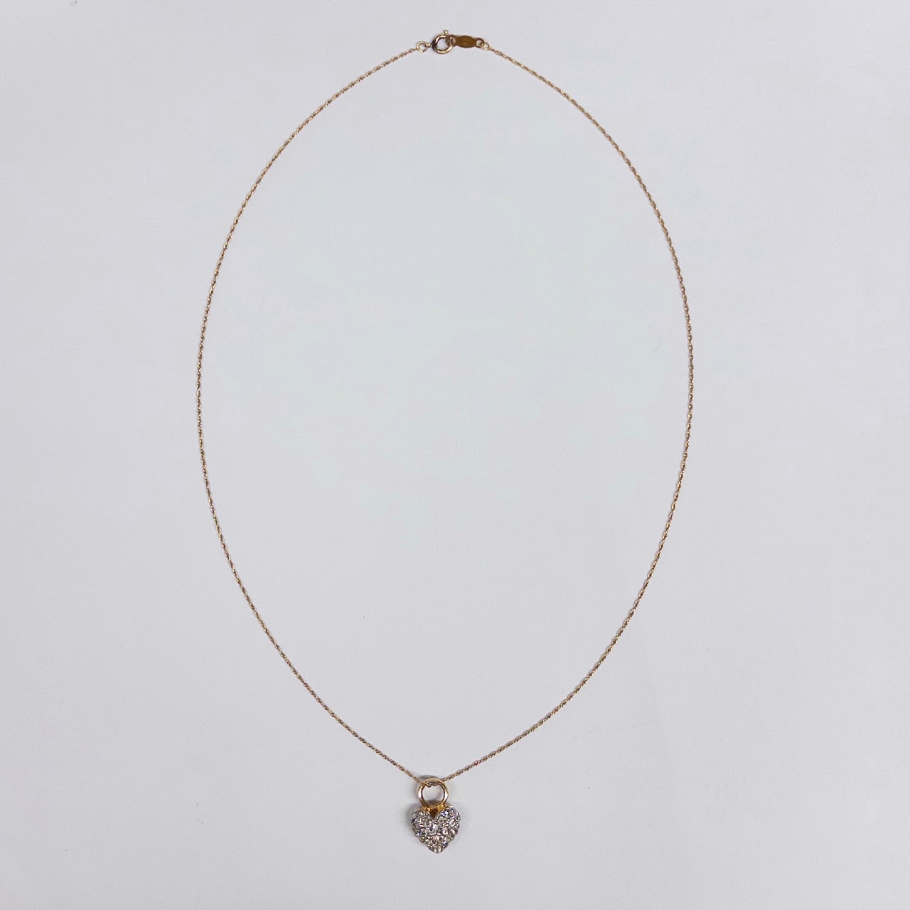 14K Gold and White Sapphire Necklace and Pendant