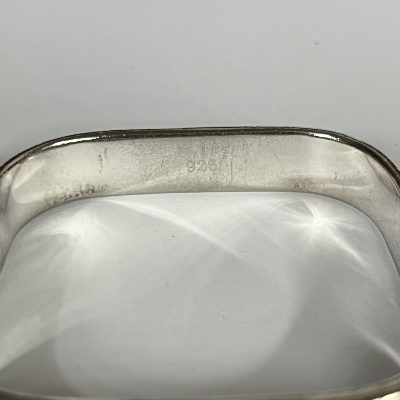 Sterling Silver Heavy Square Bangle Bracelet Pair