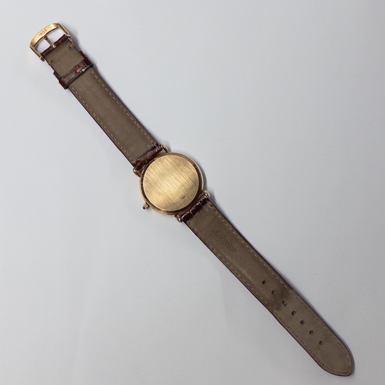 14K Gold Tourneau Date Window Watch