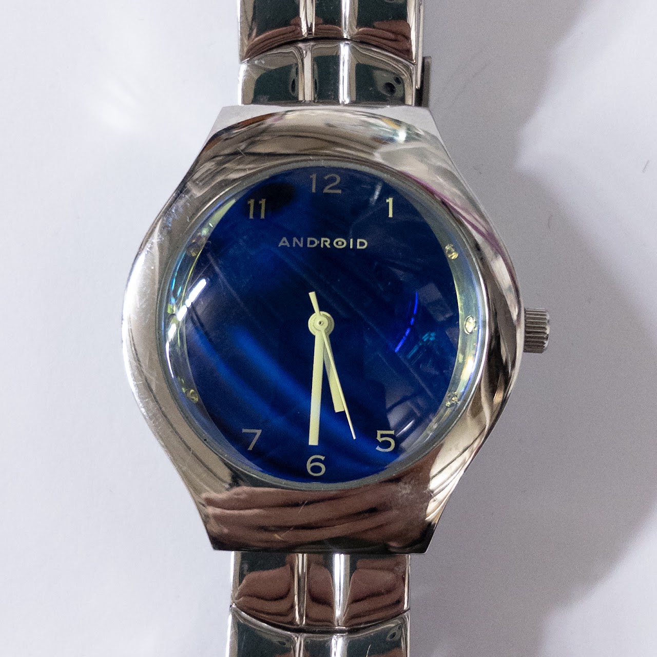 Android Stainless Steel Blue Dial Quartz Watch