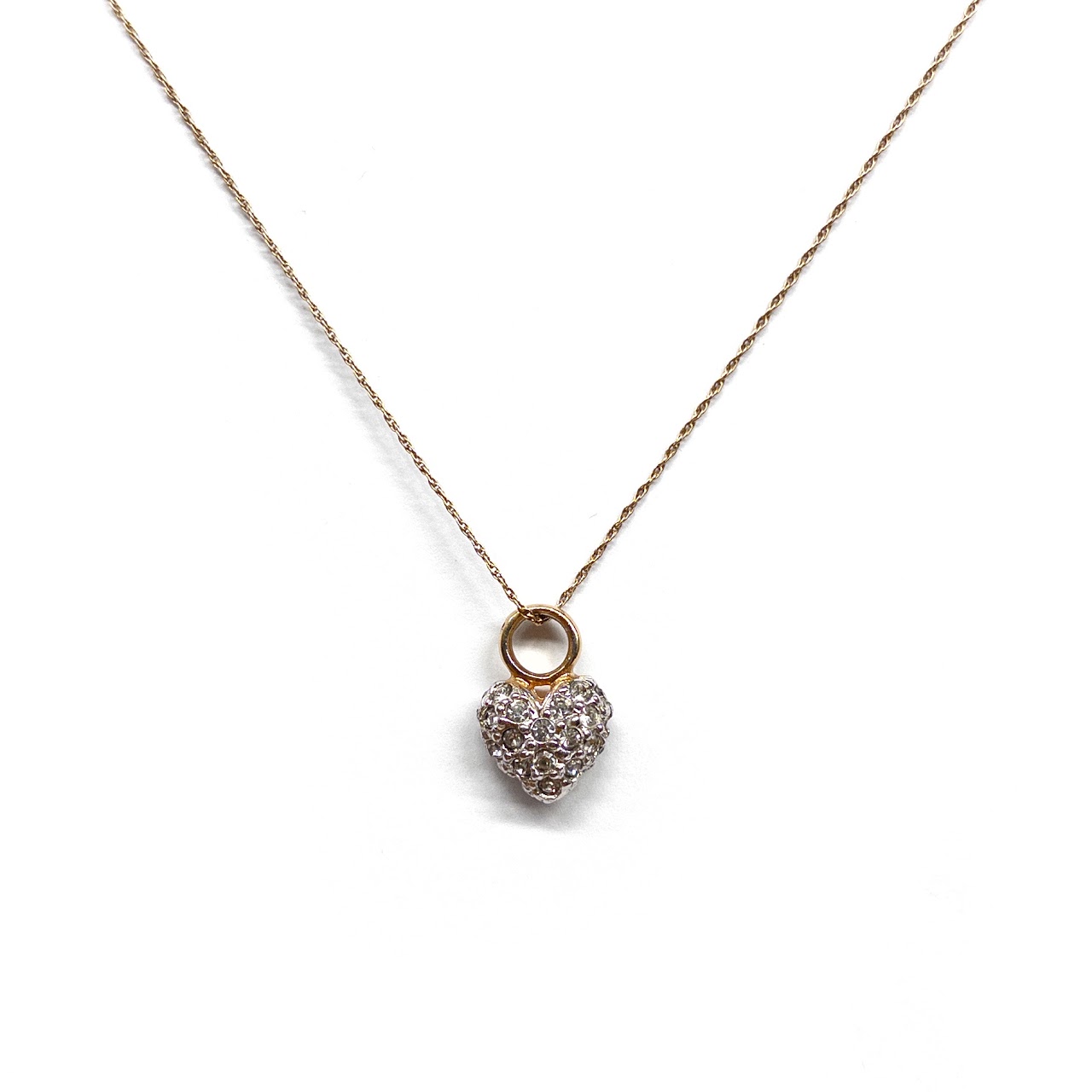 14K Gold and White Sapphire Necklace and Pendant