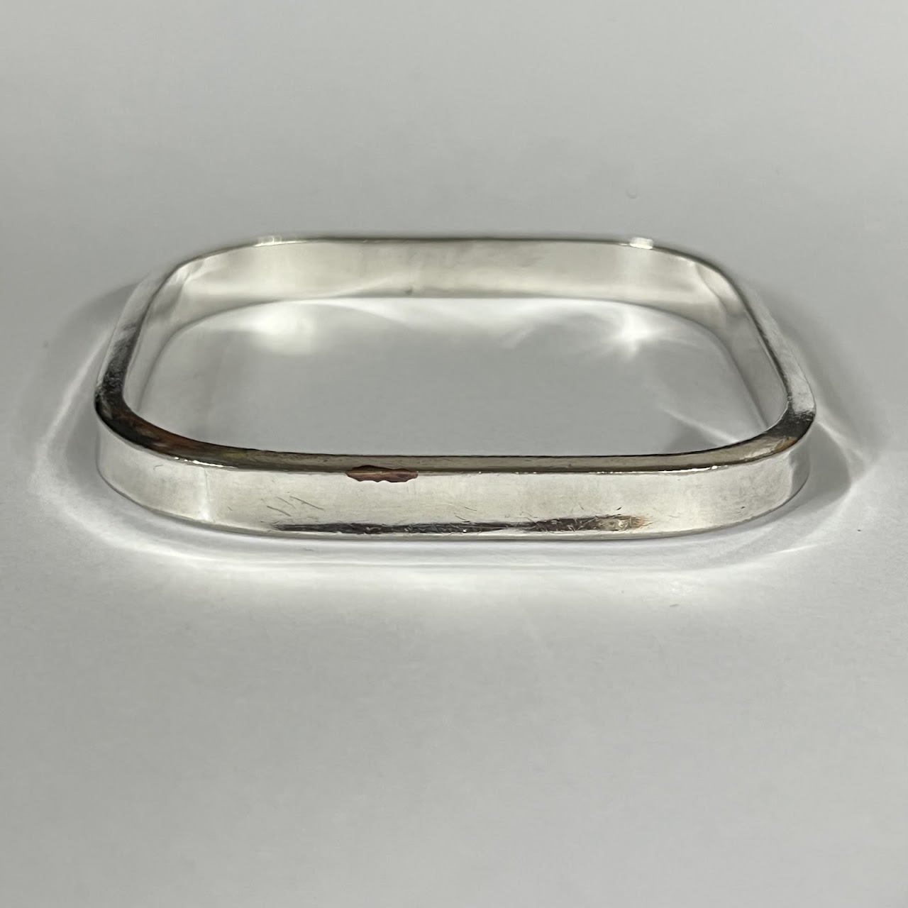 Sterling Silver Heavy Square Bangle Bracelet Pair