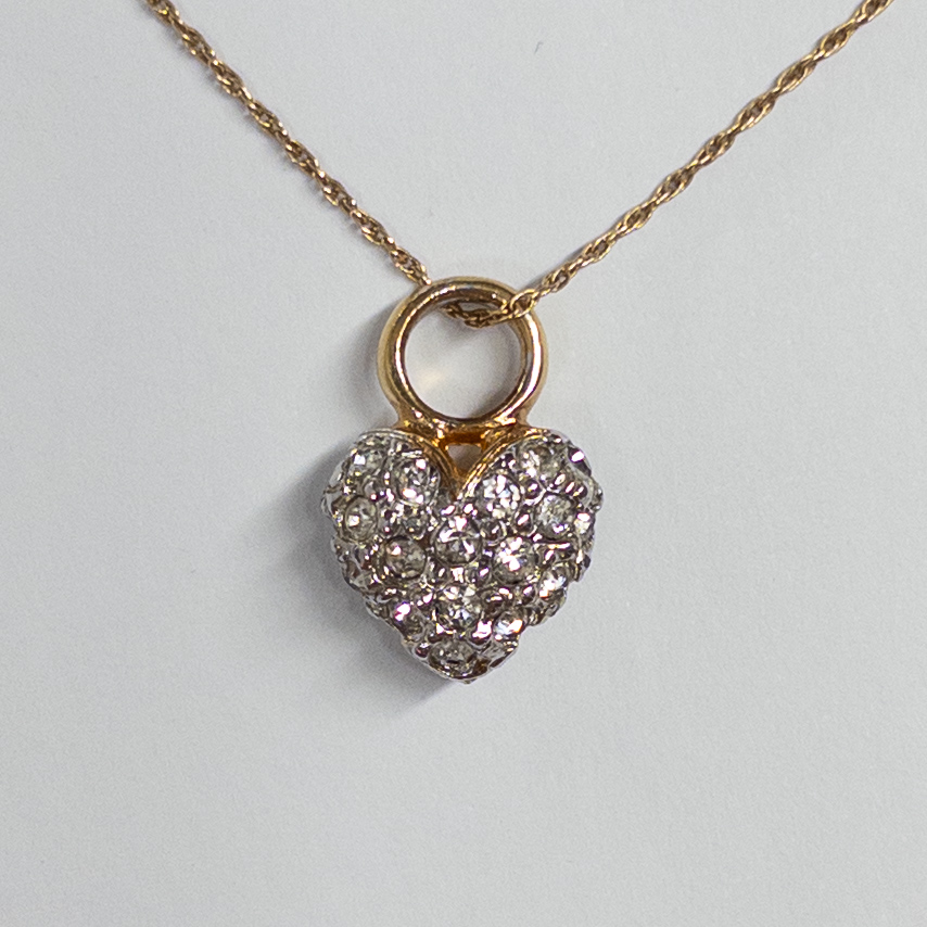 14K Gold and White Sapphire Necklace and Pendant