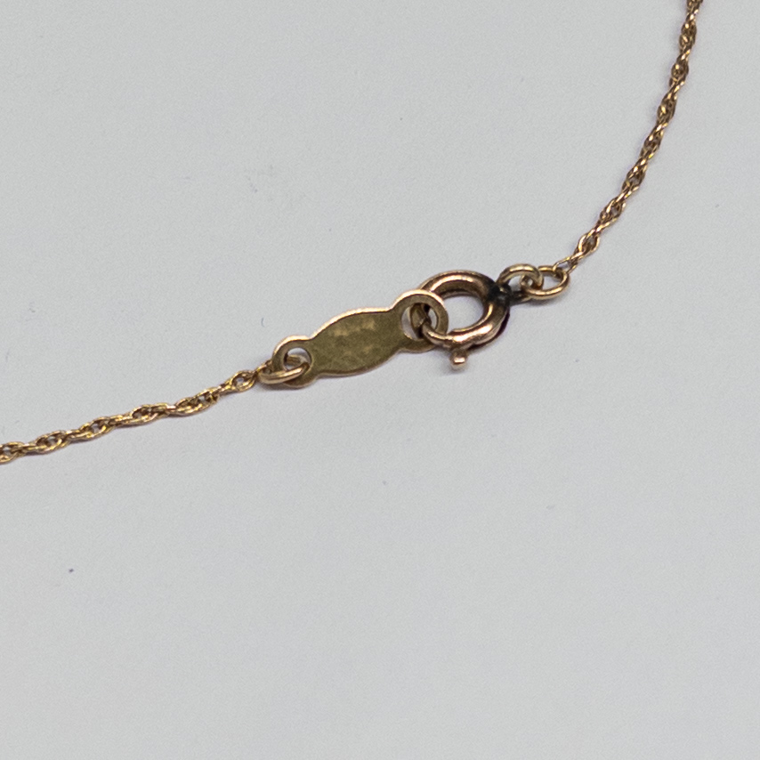 14K Gold and White Sapphire Necklace and Pendant