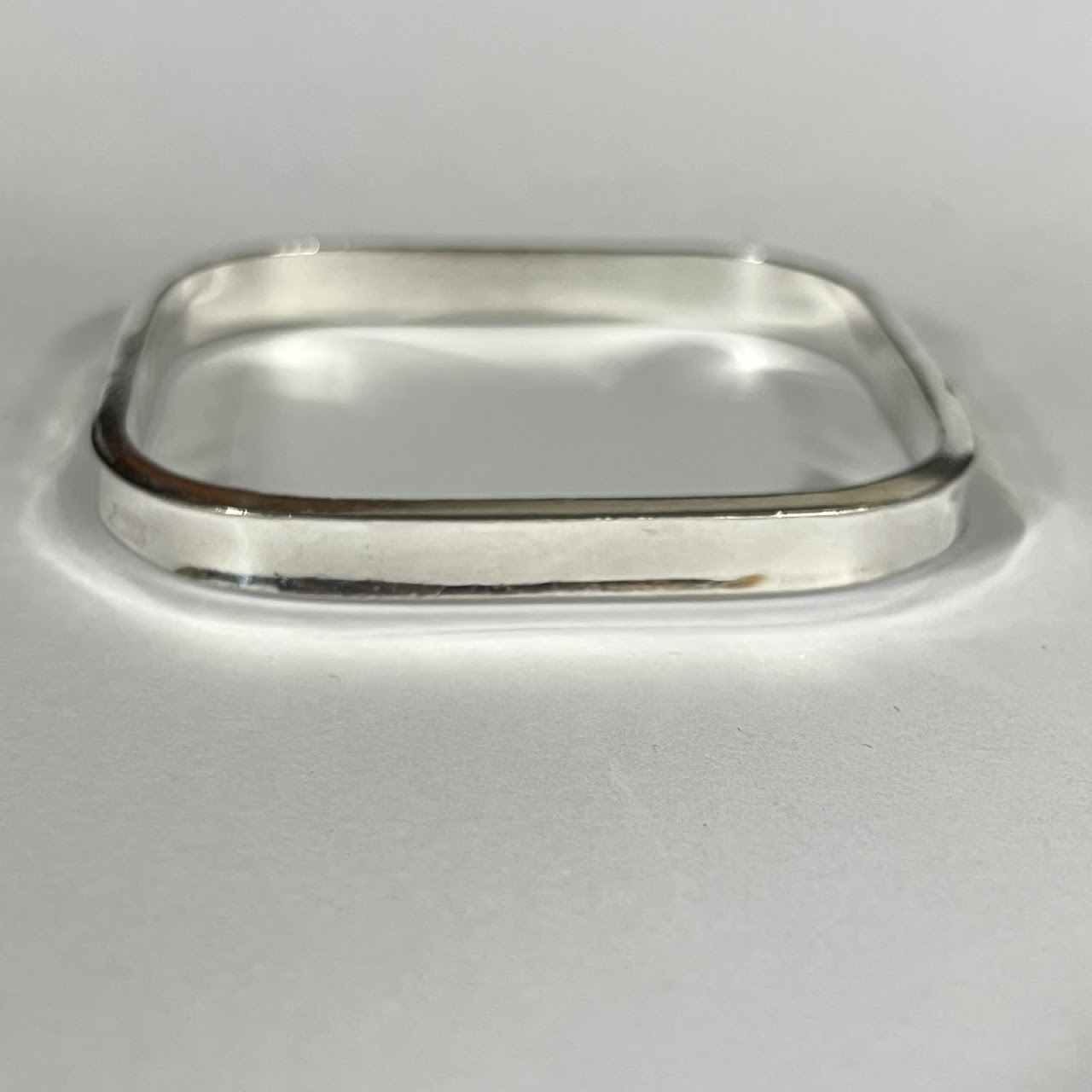 Sterling Silver Heavy Square Bangle Bracelet Pair