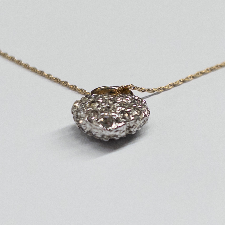 14K Gold and White Sapphire Necklace and Pendant