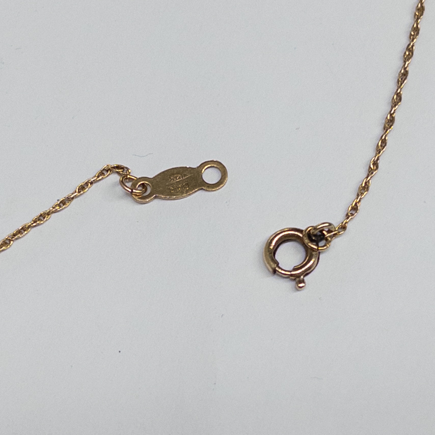 14K Gold and White Sapphire Necklace and Pendant