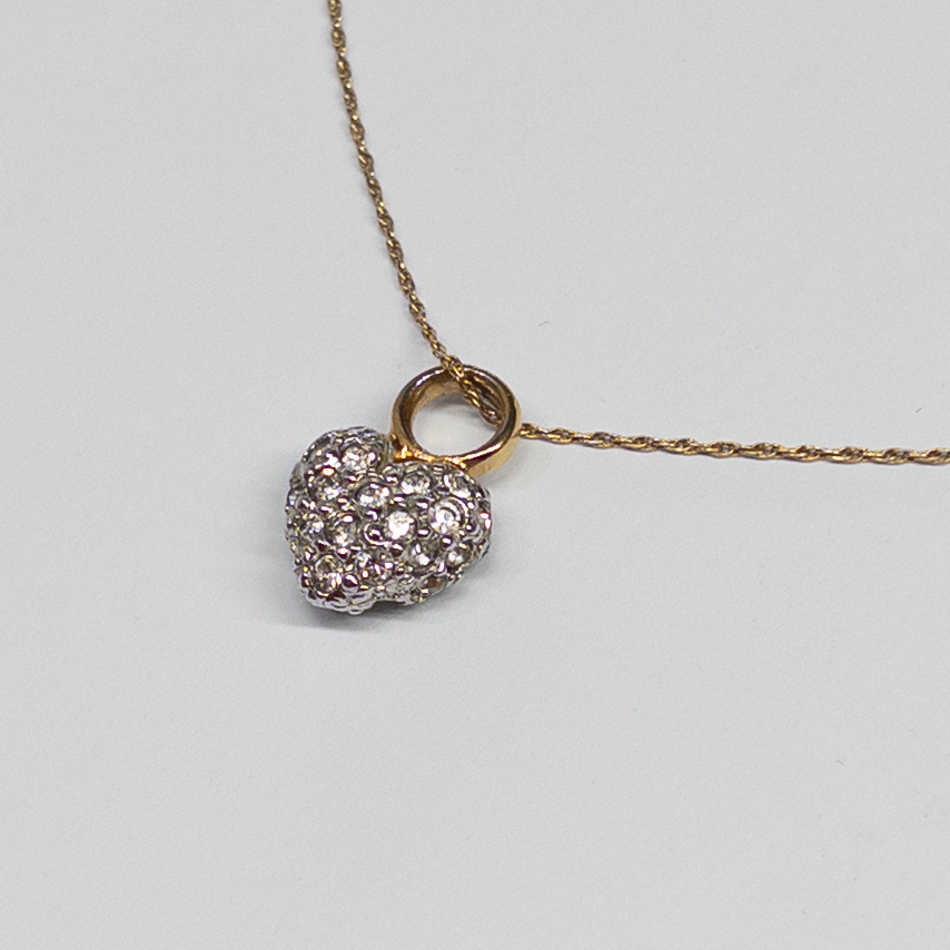 14K Gold and White Sapphire Necklace and Pendant