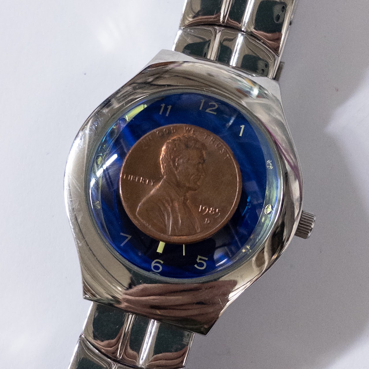 Android Stainless Steel Blue Dial Quartz Watch