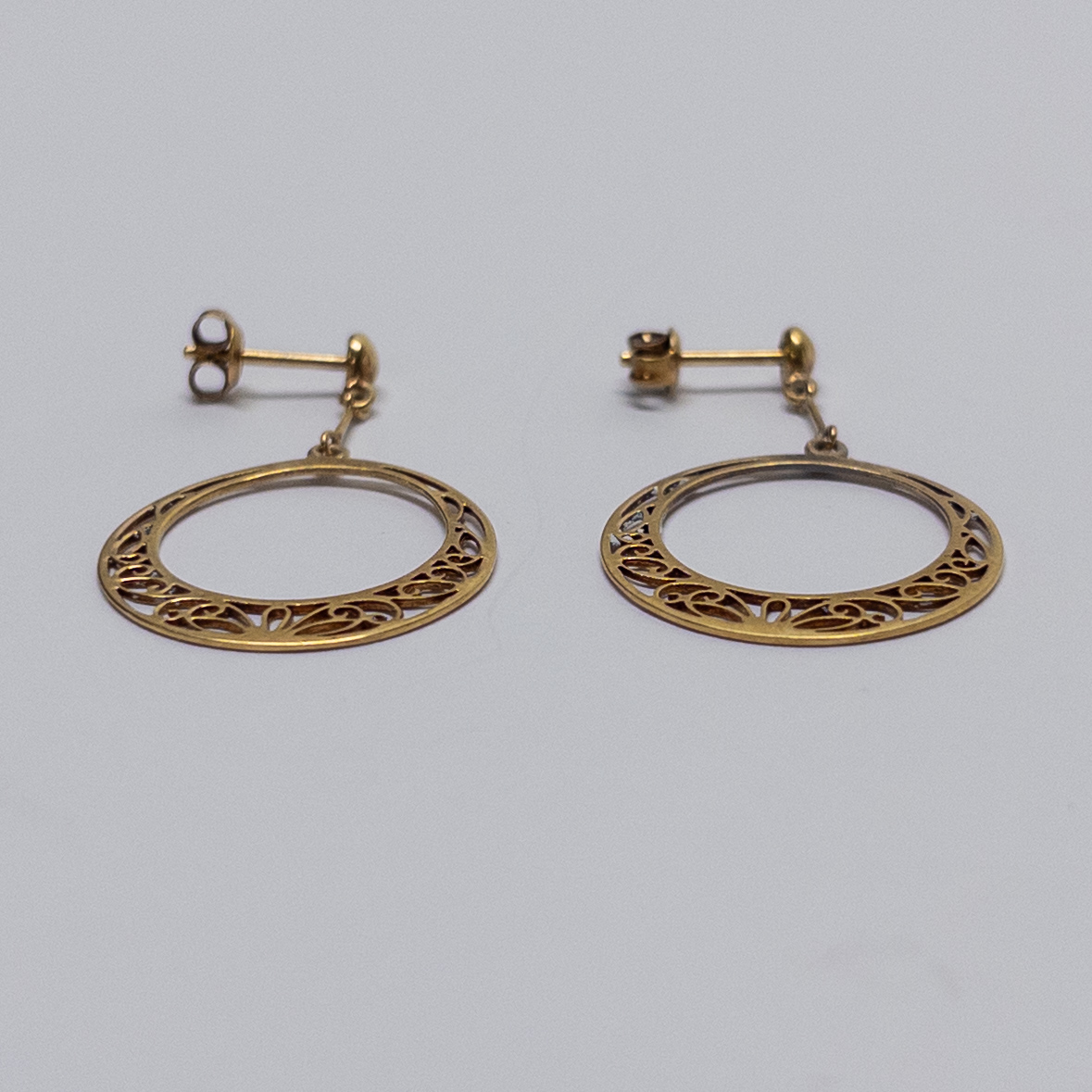 18K Gold Filigree Ring Earrings