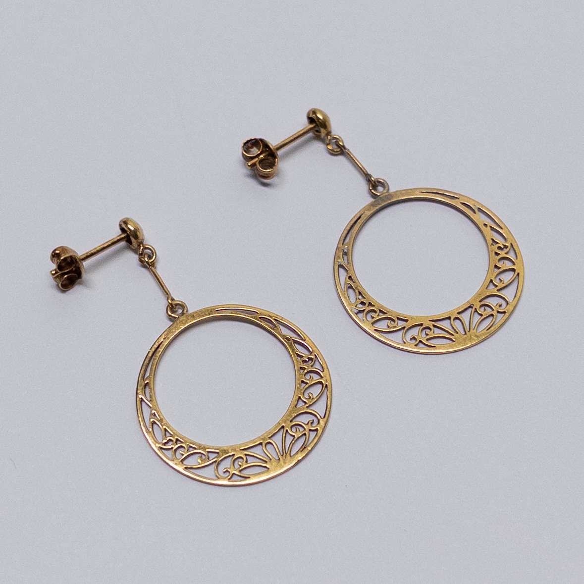 18K Gold Filigree Ring Earrings