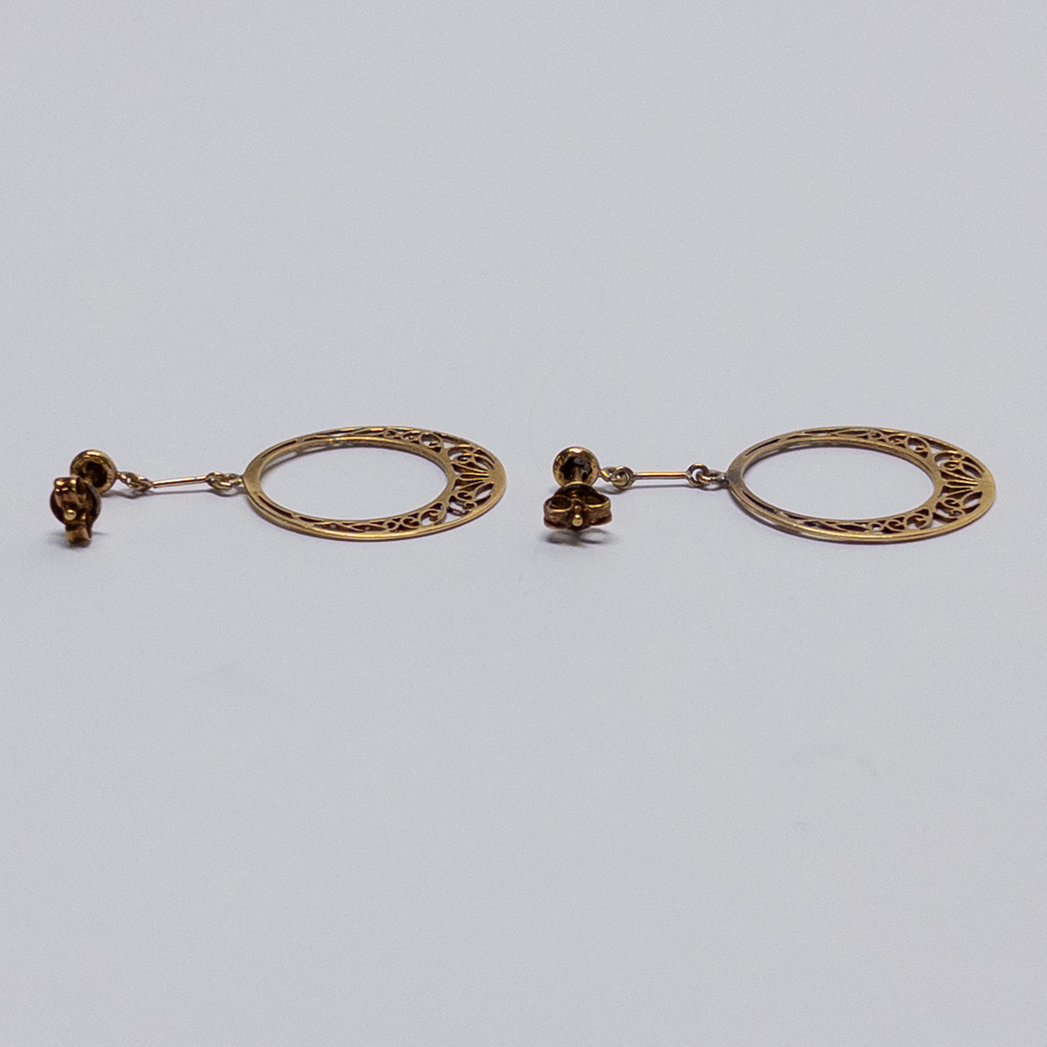 18K Gold Filigree Ring Earrings