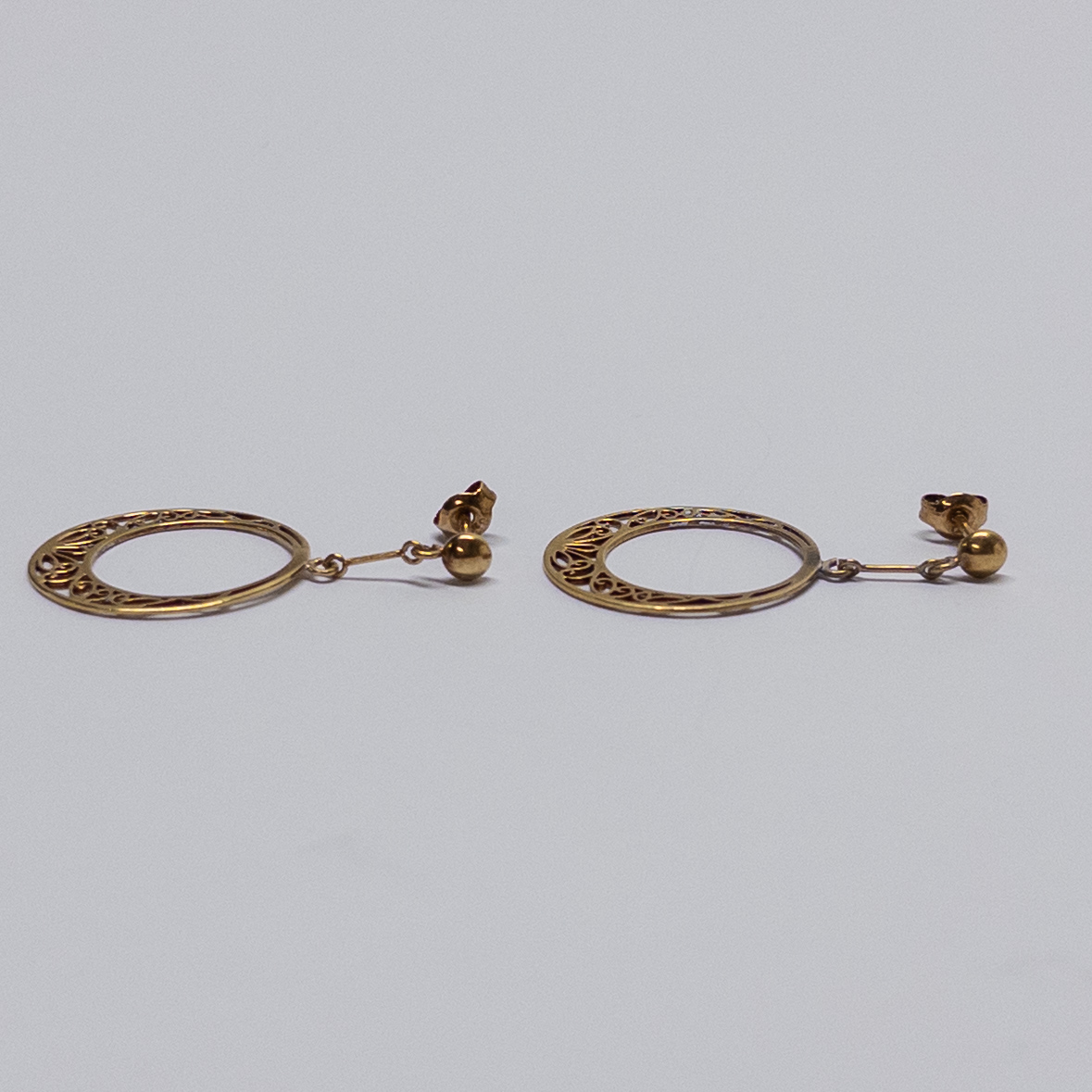 18K Gold Filigree Ring Earrings