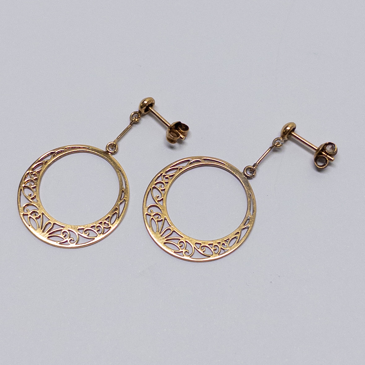 18K Gold Filigree Ring Earrings